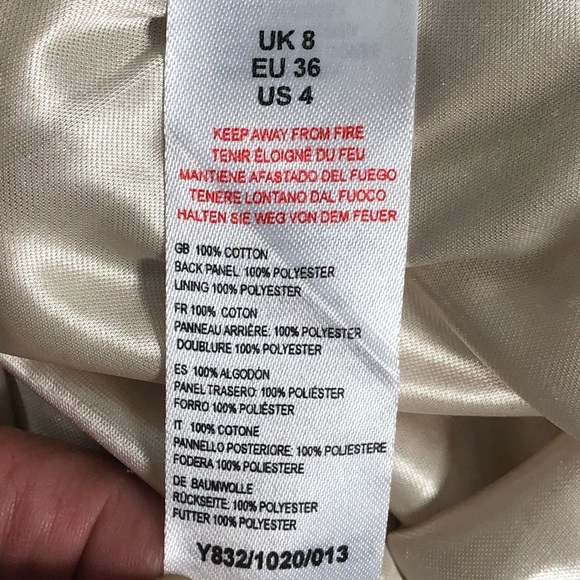 Yumi Embroidered Lace Overlay Red Cream Dress 4 - Picture 5 of 8